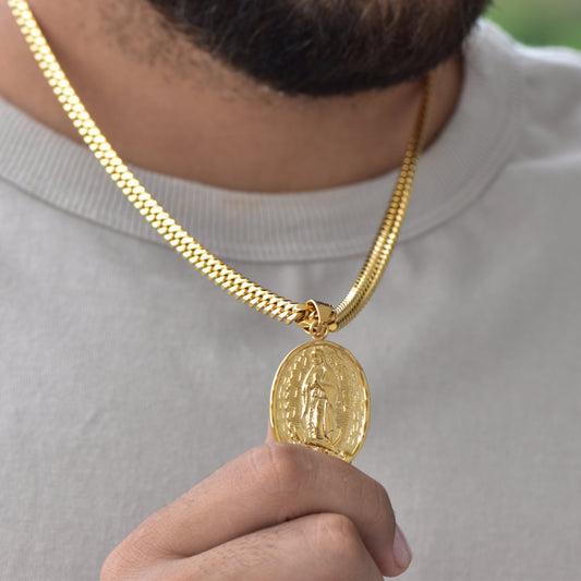 Cadena Cubana + Dije Virgen Milagrosa